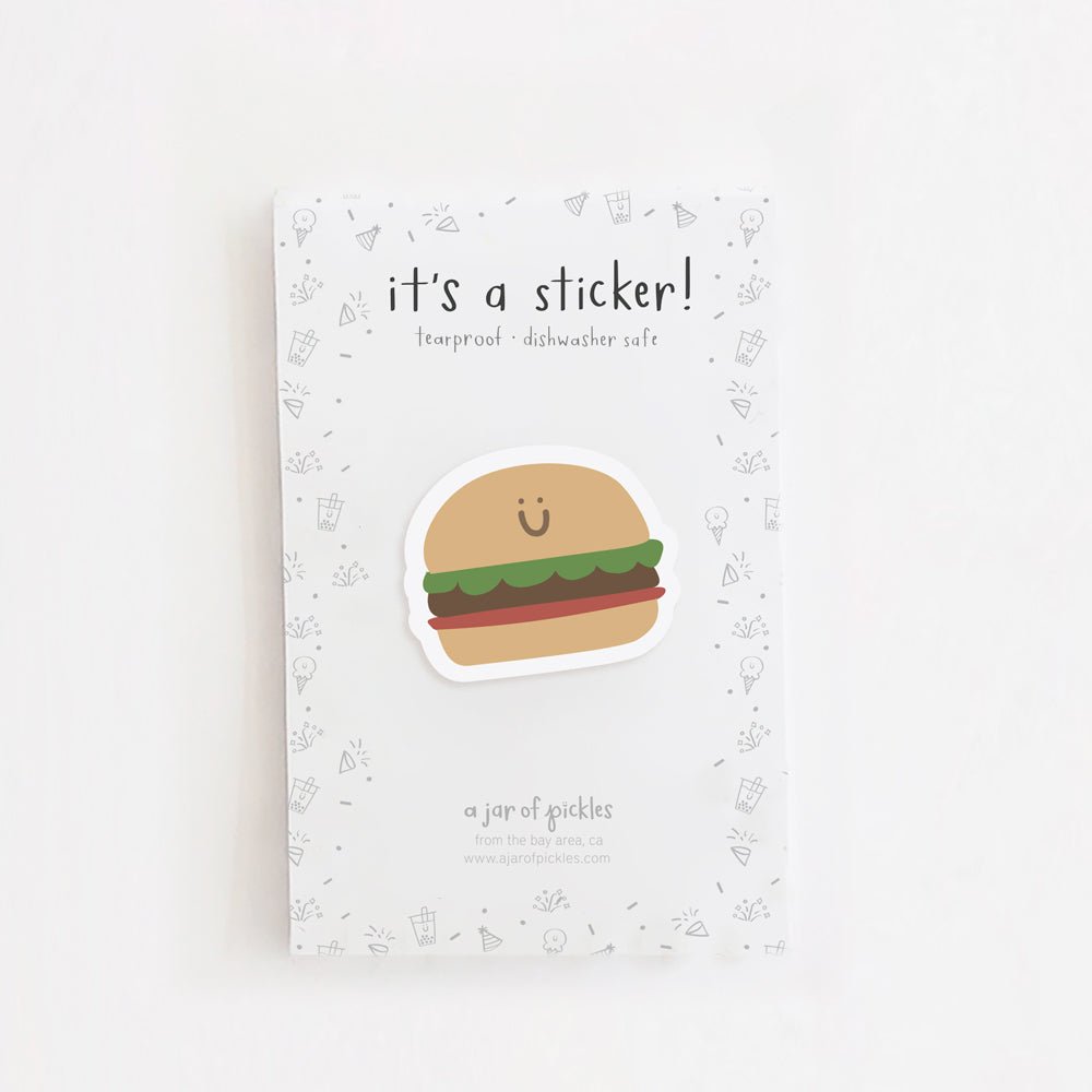 A Jar of Pickles Burger Vinyl Sticker - lily & onyx