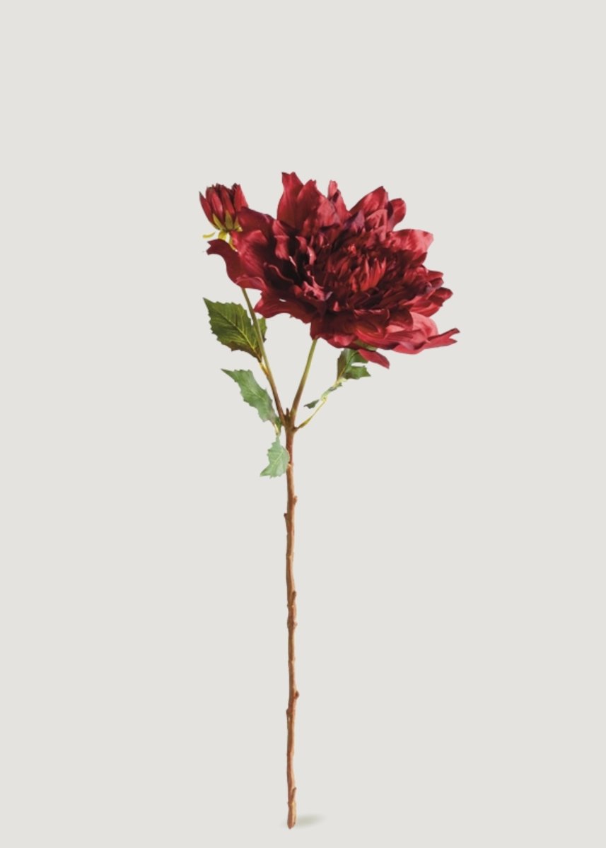 Afloral Burgundy Red Artificial Dahlia Flower - 21.5" - lily & onyx