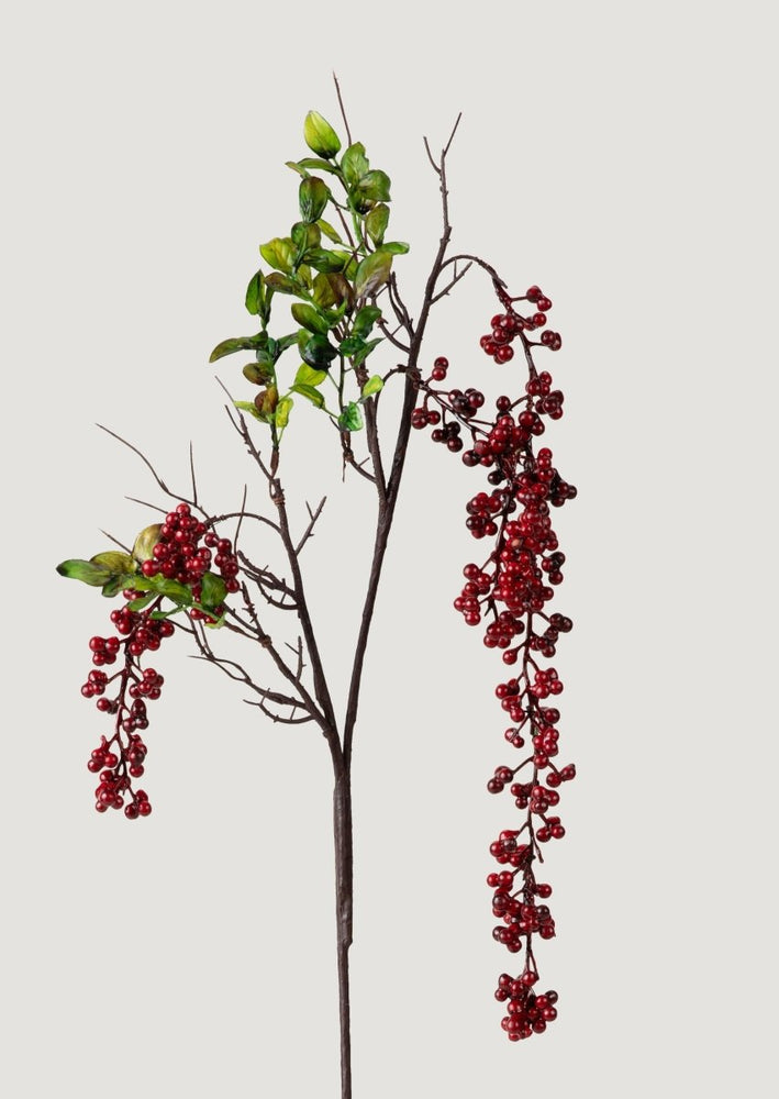 
                      
                        Afloral Burgundy Red Faux Hanging Berry Branch, 45" - lily & onyx
                      
                    