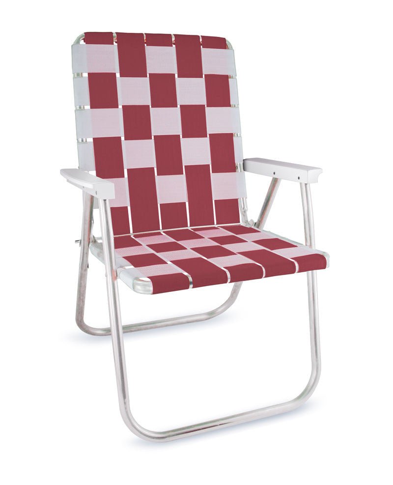 Lawn Chair USA Burgundy & White Classic Chair - lily & onyx