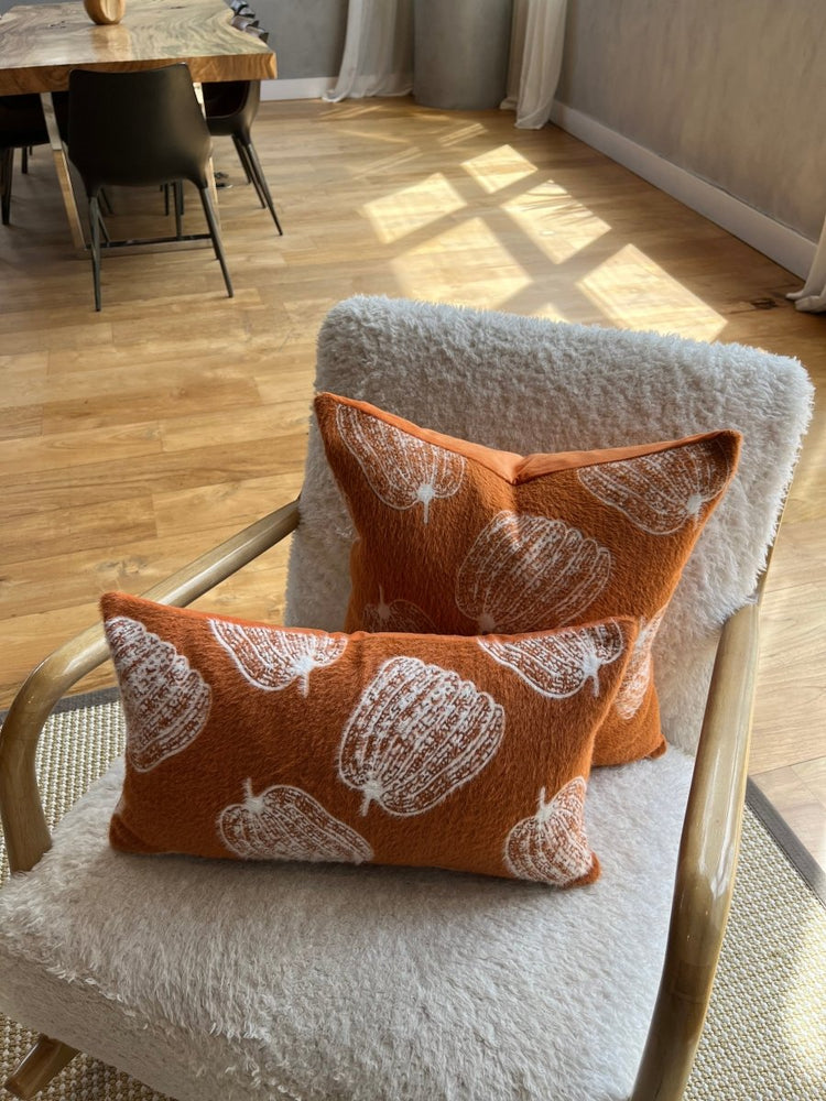 Busa Designs Burnt Orange Pumpkin Lumbar Pillow - lily & onyx