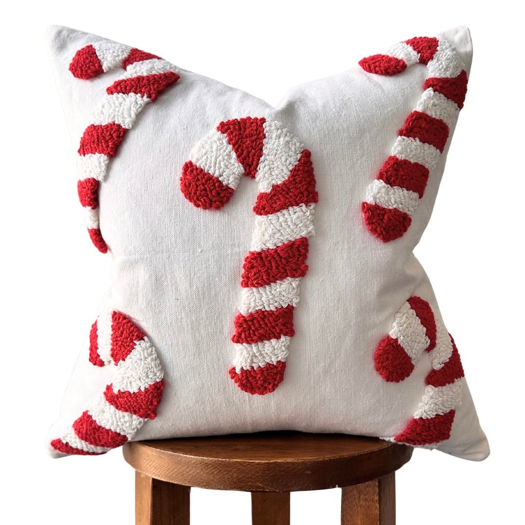 Busa Designs Candy Cane Throw Pillow Cover