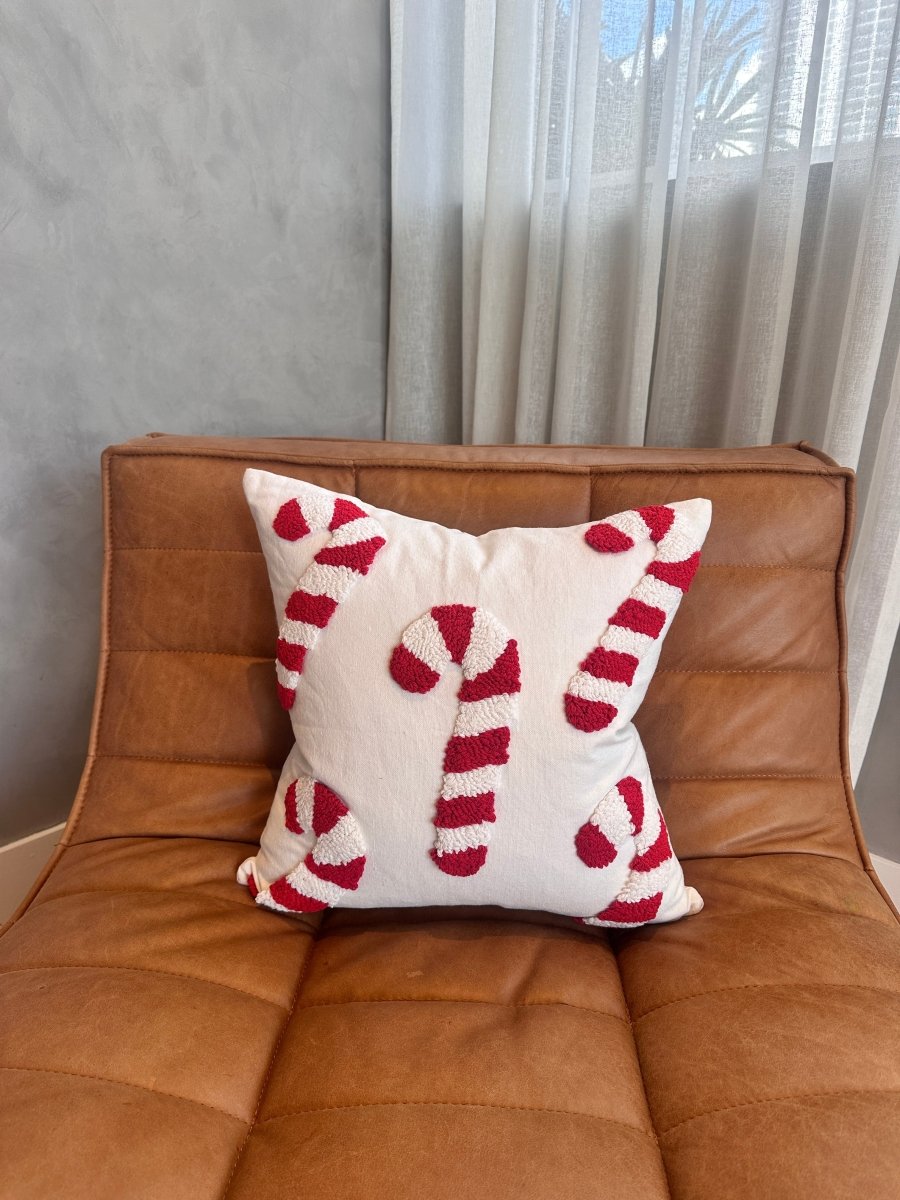 Busa Designs Candy Cane Throw Pillow Cover