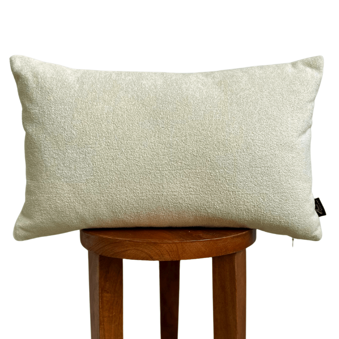 Busa Designs Cream Sherpa Lumbar Pillow Cover – Cozy Chenille Style Accent Pillow