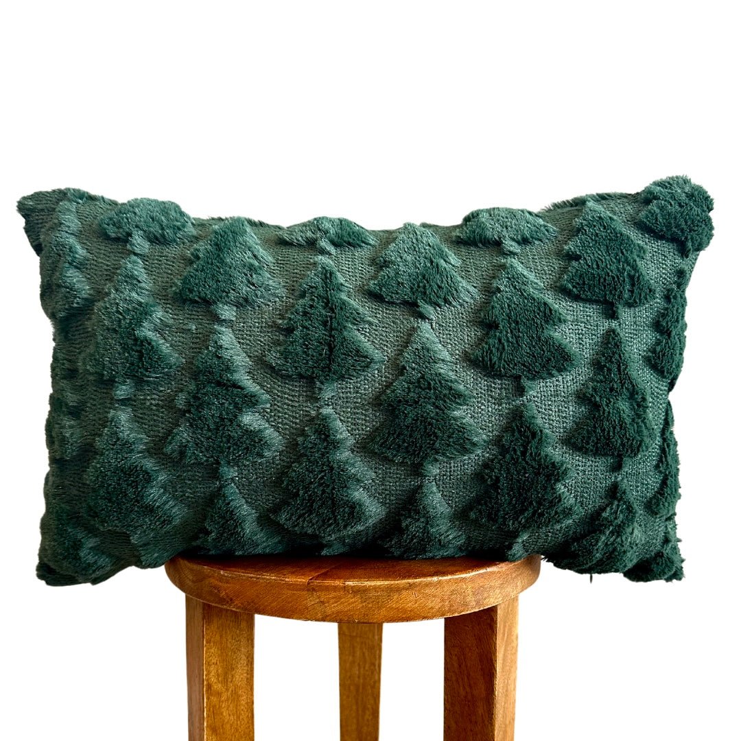 Busa Designs Evergreen Fraser Fir Christmas Tree Lumbar Pillow Cover, 12x20"