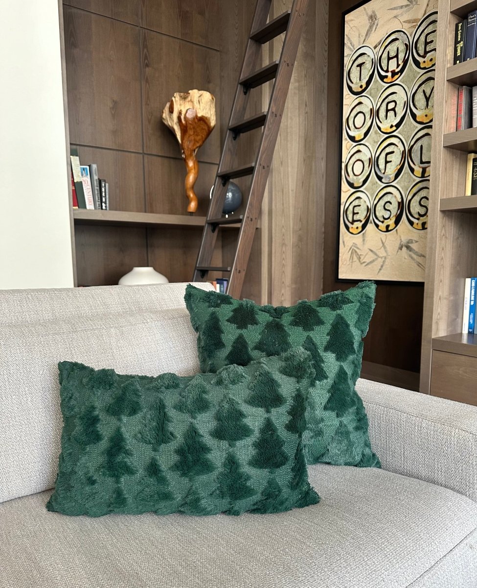 Busa Designs Evergreen Fraser Fir Christmas Tree Lumbar Pillow Cover, 12x20"