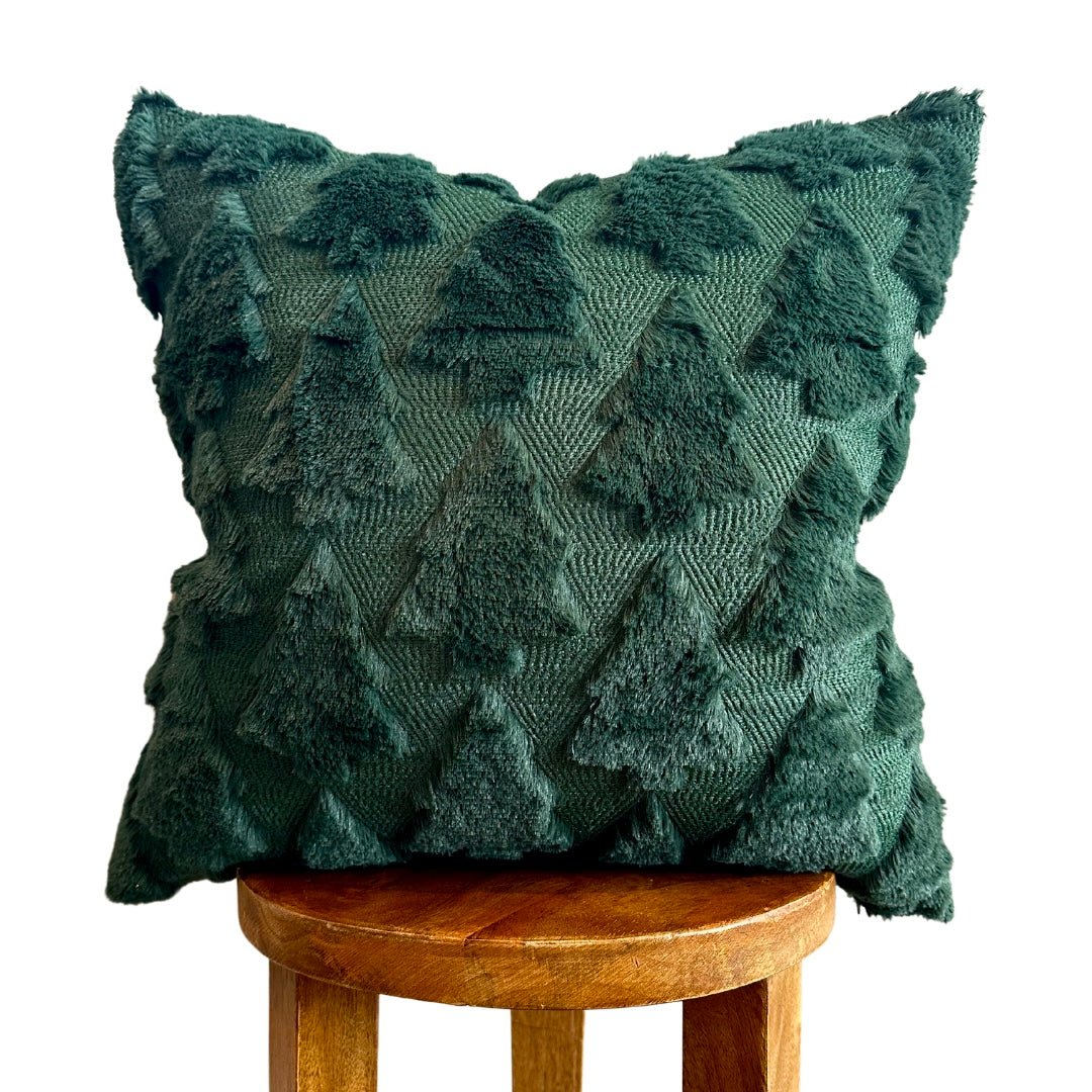 Busa Designs Evergreen Fraser Fir Christmas Tree Throw Pillow Cover, 18x18"