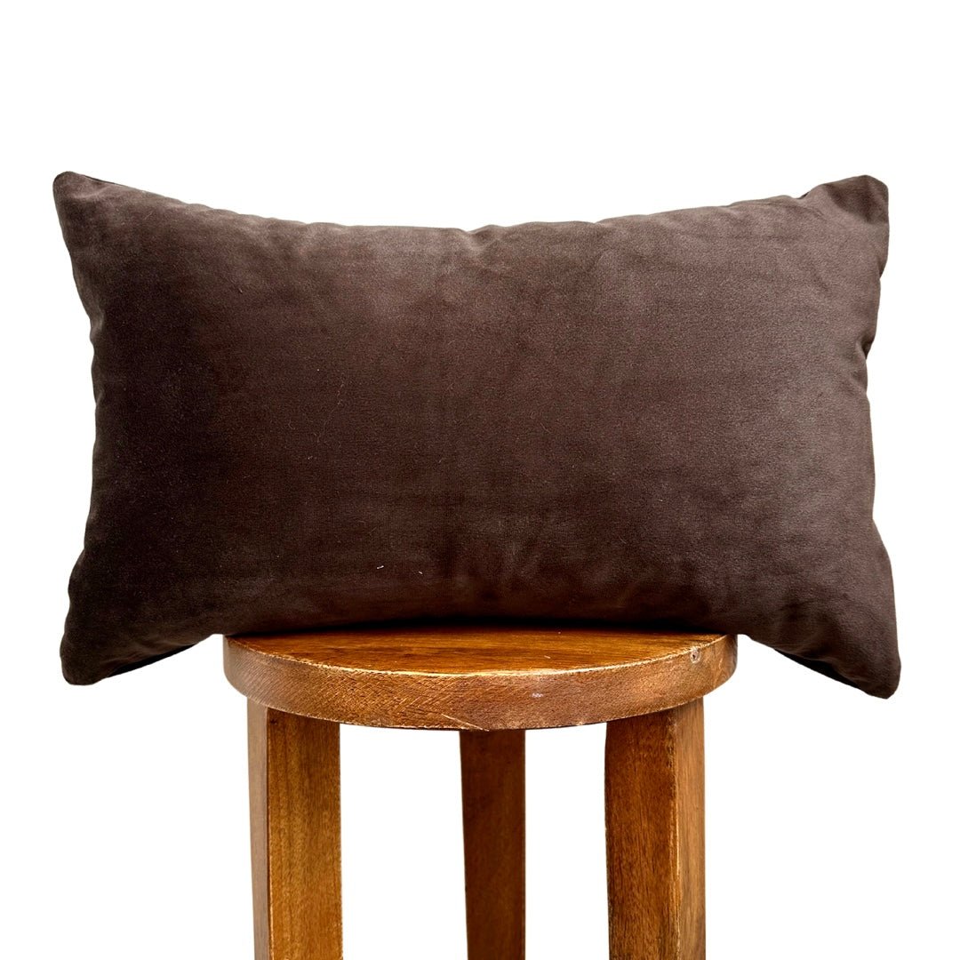 Busa Designs Hardin Chocolate Brown Velvet Lumbar Pillow Cover 12x20