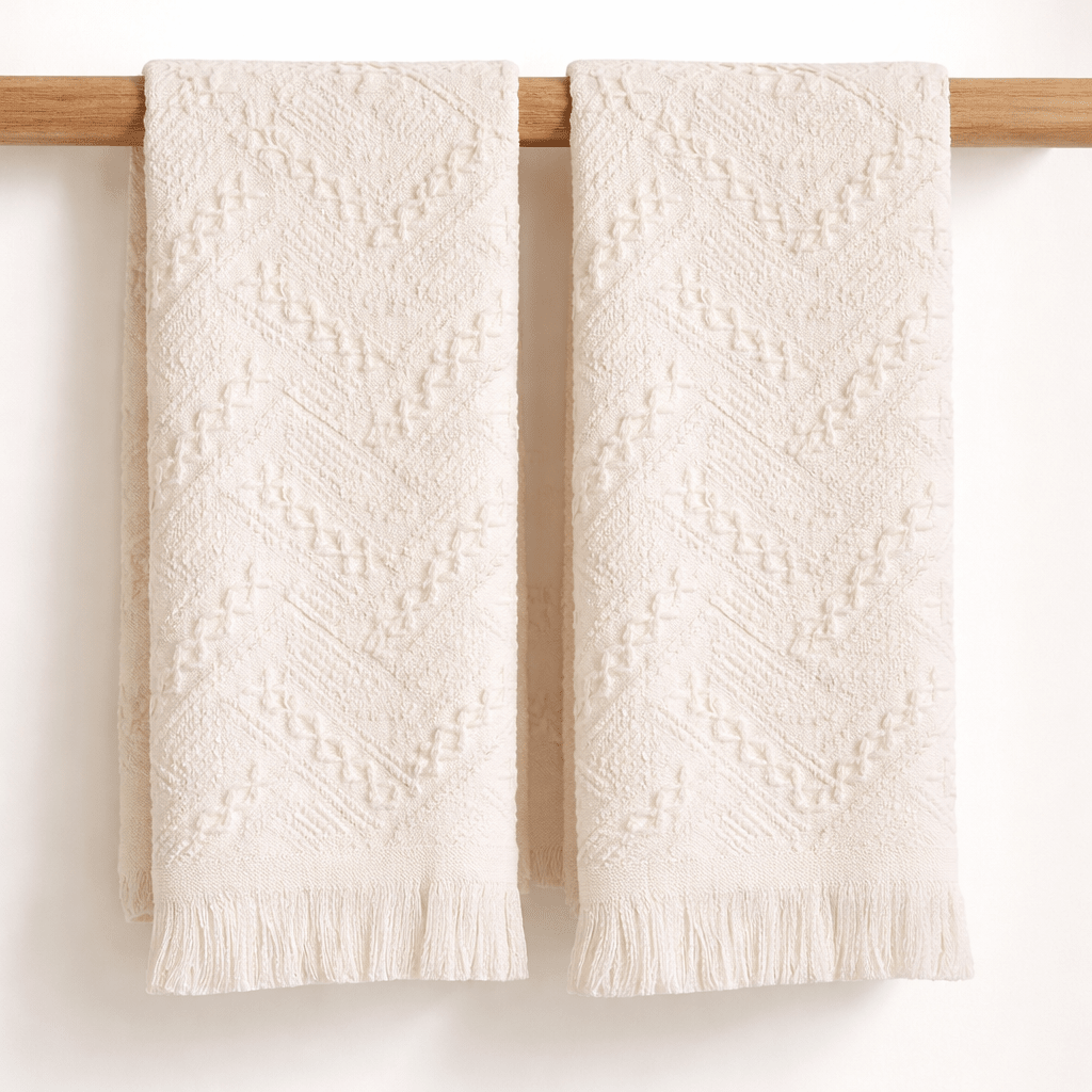 Busa Designs Luma Turkish Cotton Hand Towels with Fringe Detail