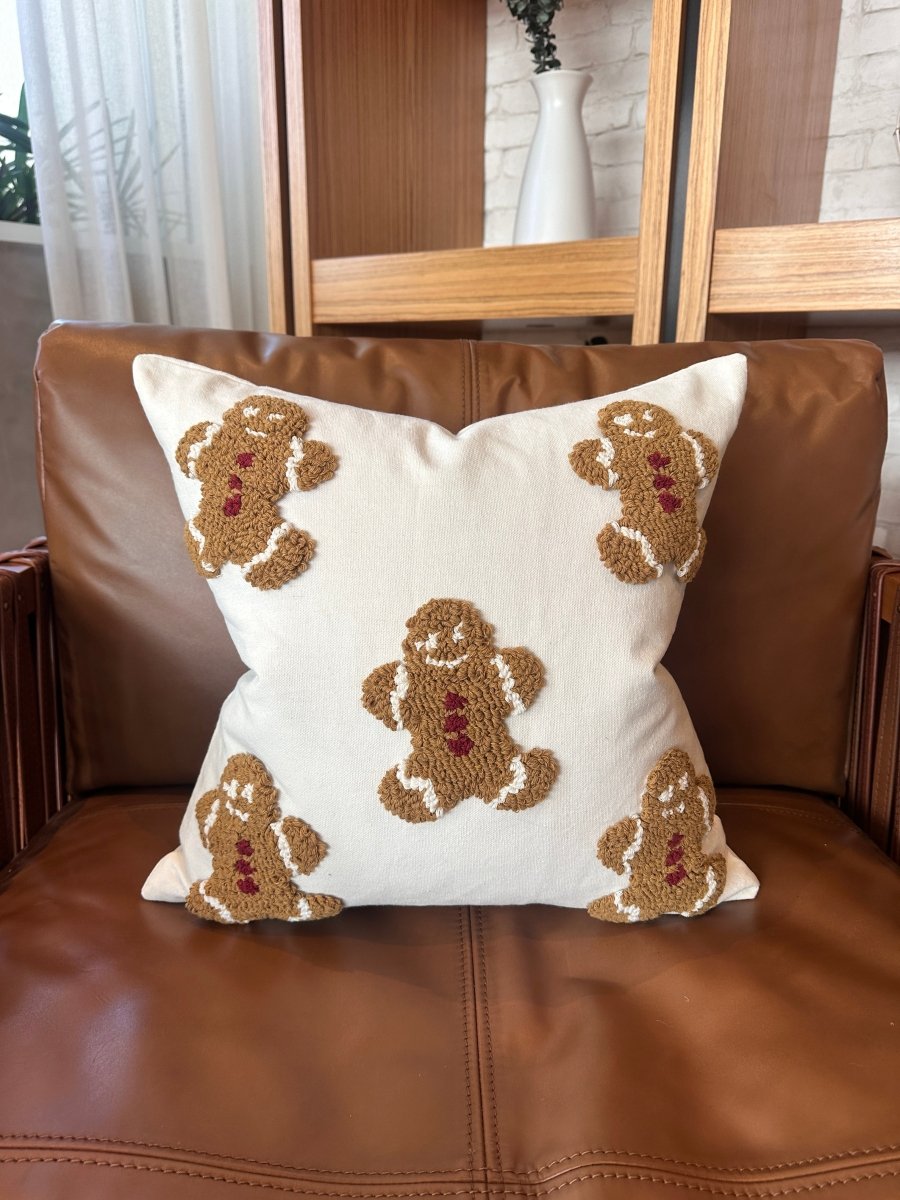 Busa Designs Mini Gingerbread Christmas Throw Pillow Cover