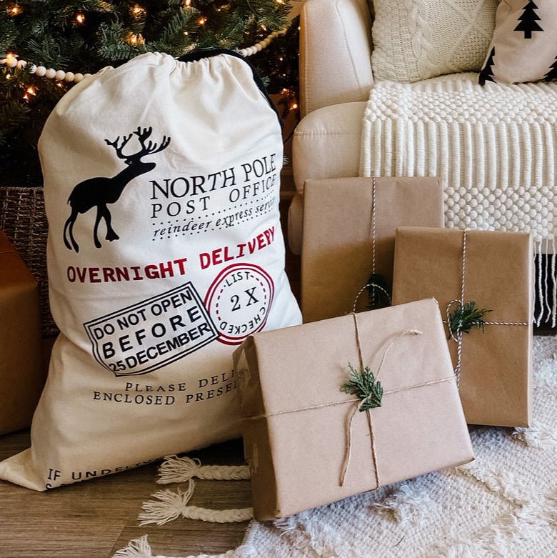 Busa Designs Santa Claus Gift Sack with Cord Tie