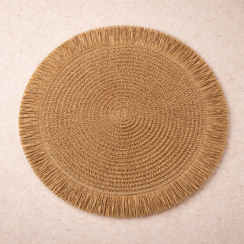 Busa Designs Santorini 15" Straw Fringe Placemats