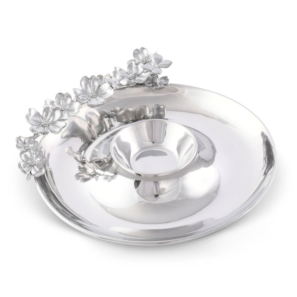 Arthur Court Designs Butterfly and Dogwood Chip and Dip Serving Platter - lily & onyx