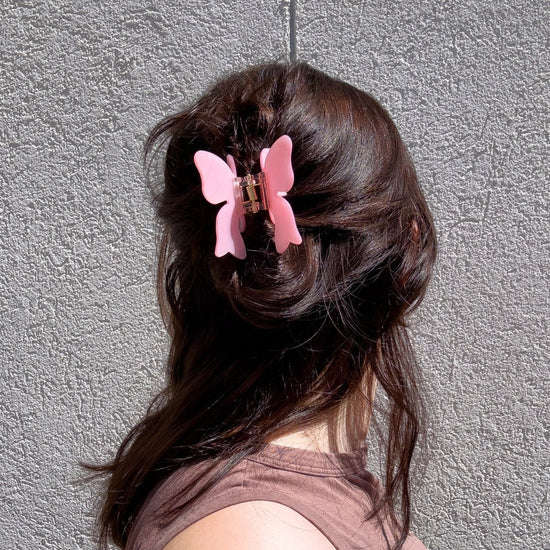 Denim & Daisy Butterfly Bow Hair Claw Clip | Pink - lily & onyx