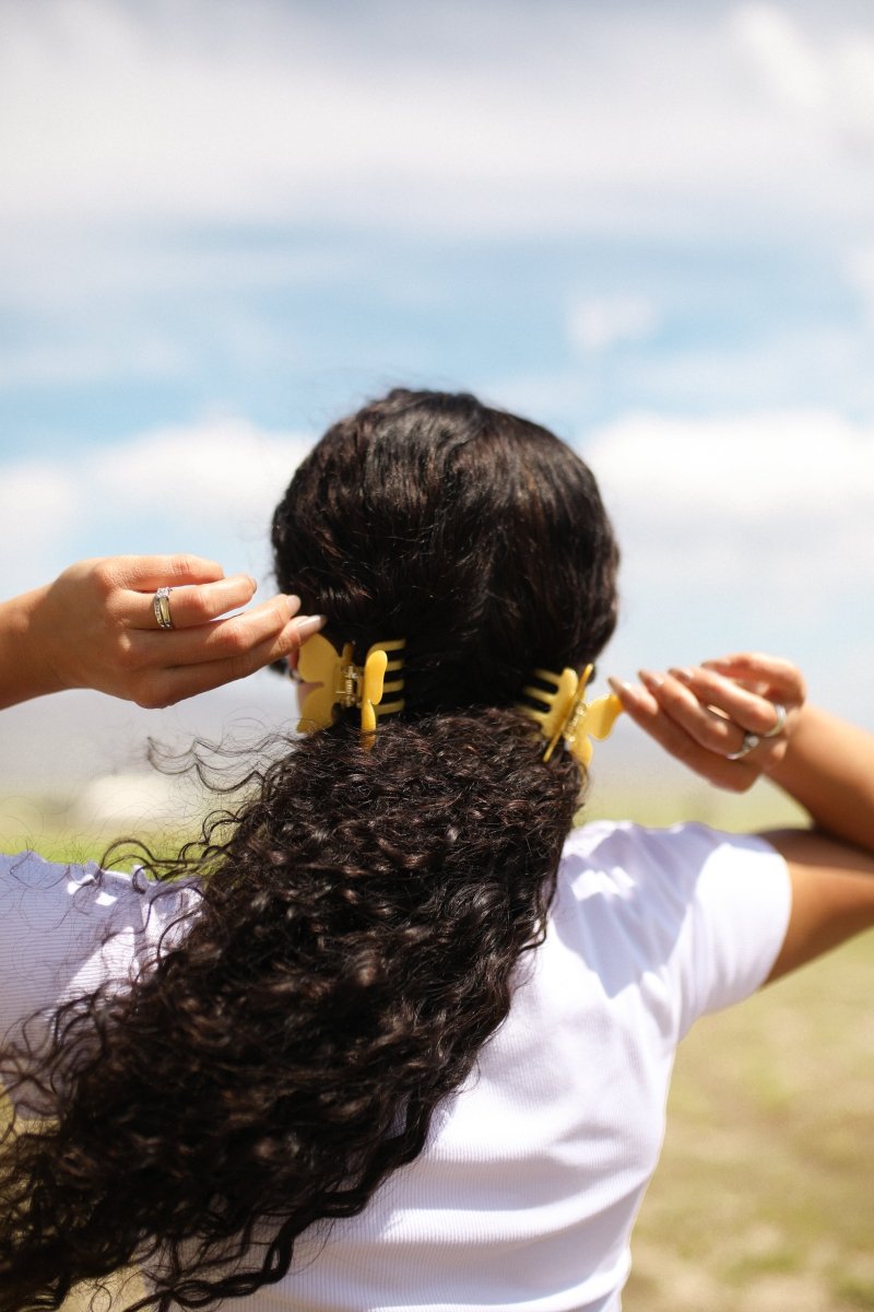 Denim & Daisy Butterfly Bow Hair Claw Clip | Yellow - lily & onyx