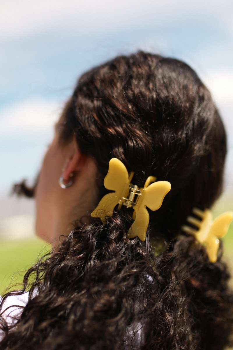 Denim & Daisy Butterfly Bow Hair Claw Clip | Yellow - lily & onyx