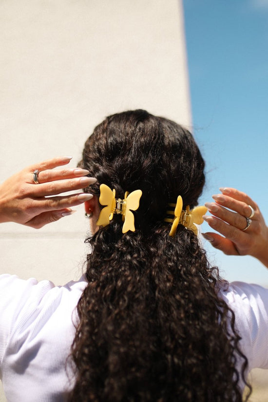 Denim & Daisy Butterfly Bow Hair Claw Clip | Yellow - lily & onyx