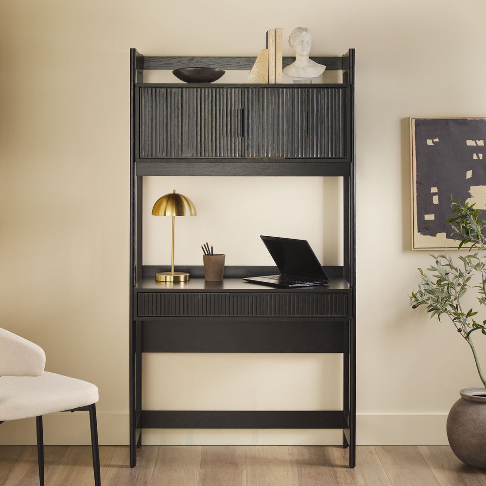 
                      
                        Holmes Modern Scandinavian Reeded Writing Desk with USB
                      
                    