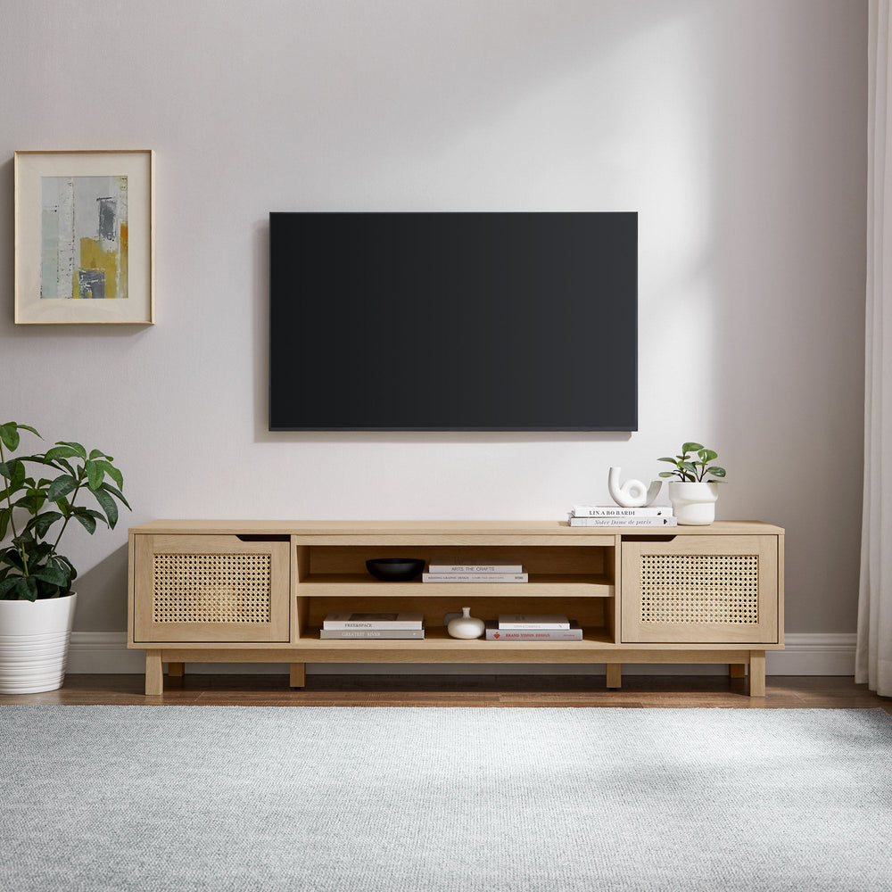 
                      
                        Hamkke Boho 2-Door Faux Rattan TV Stand
                      
                    