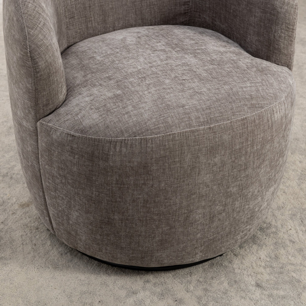 
                      
                        Chenille Swivel Accent Barrel Armchair, Gray
                      
                    