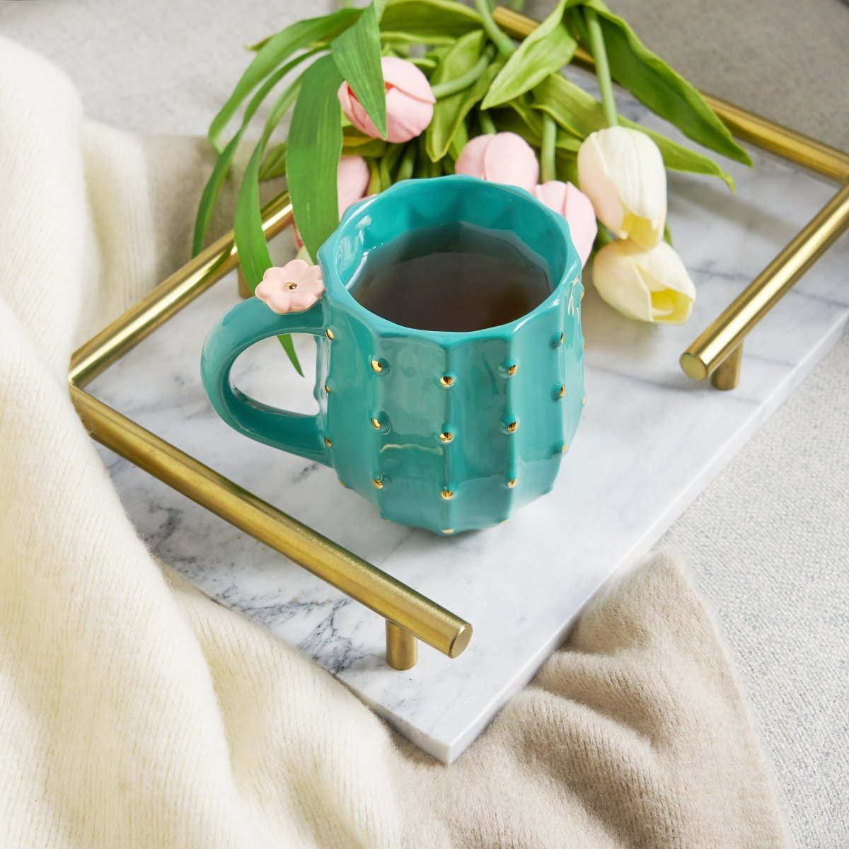 Pinky Up Tea Cactus Ceramic Mug - lily & onyx