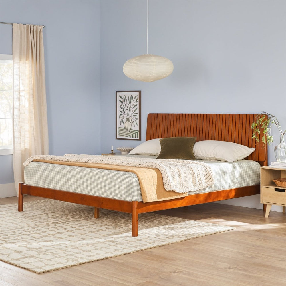 
                      
                        Walker Edison Callen Slatted Headboard Mid - Century Modern Solid Wood Bed - lily & onyx
                      
                    