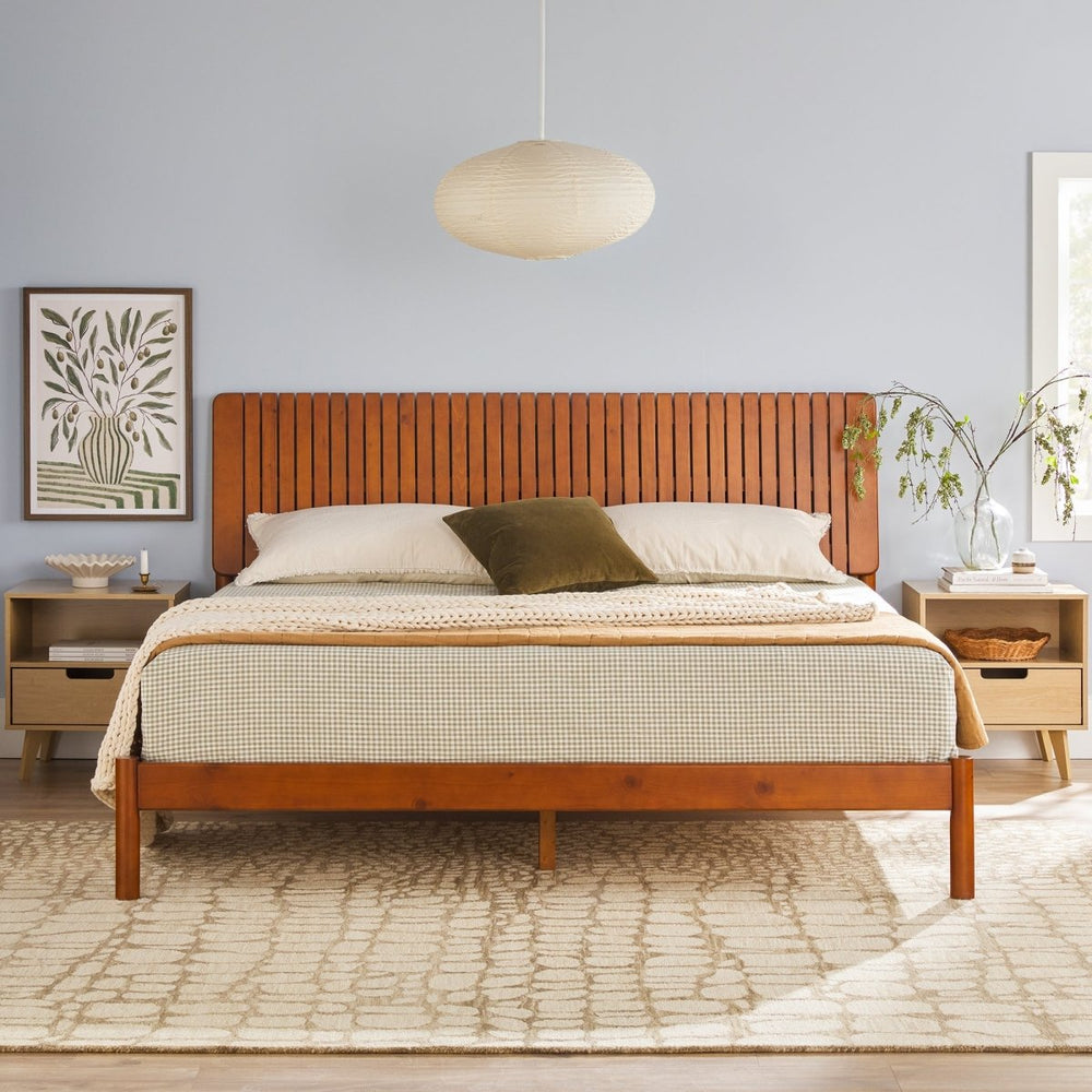 
                      
                        Walker Edison Callen Slatted Headboard Mid - Century Modern Solid Wood Bed - lily & onyx
                      
                    