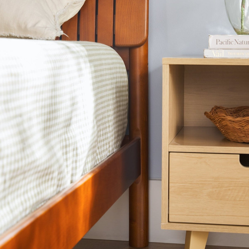 
                      
                        Walker Edison Callen Slatted Headboard Mid - Century Modern Solid Wood Bed - lily & onyx
                      
                    