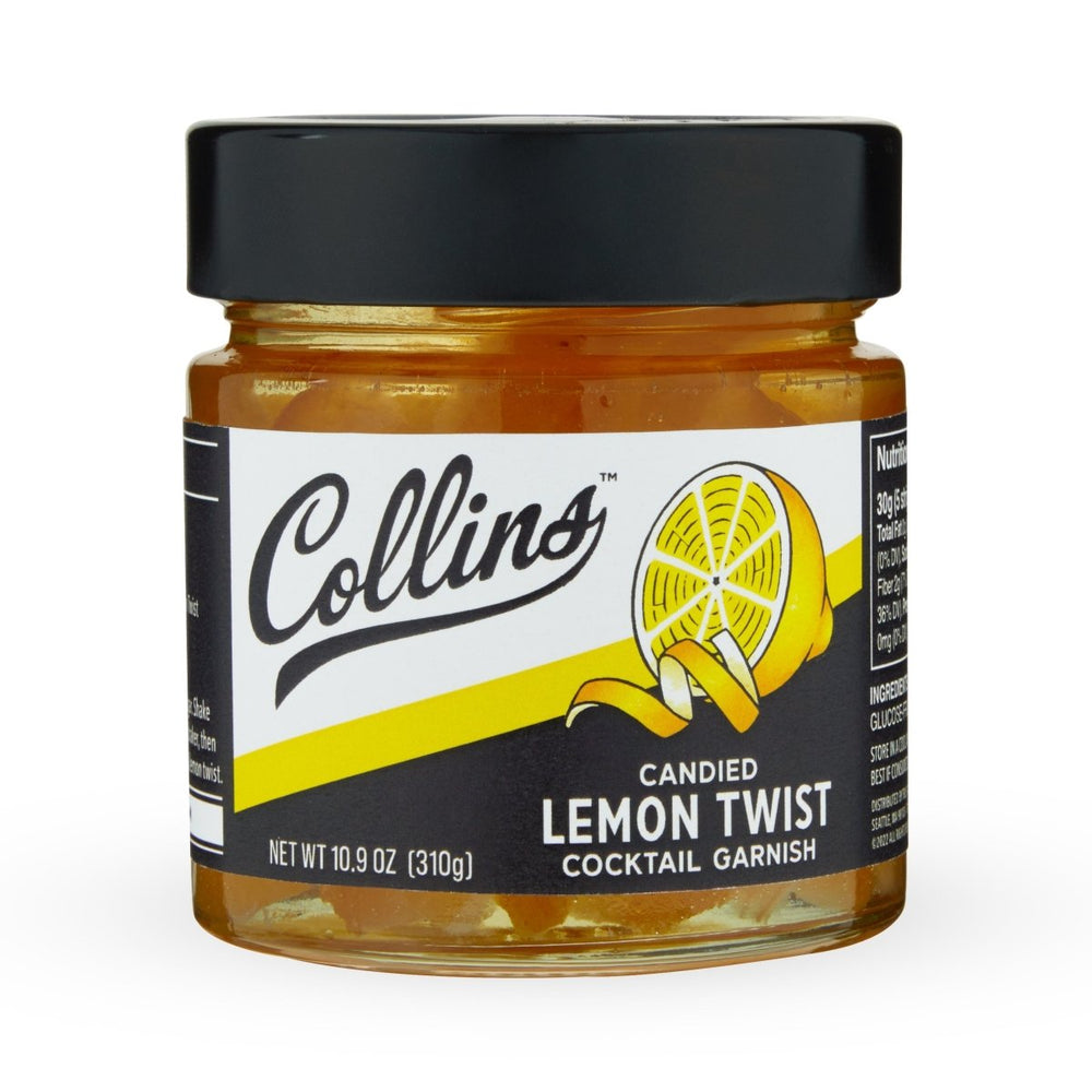 Collins Candied Lemon Twist in Syrup, 10.9 oz - lily & onyx