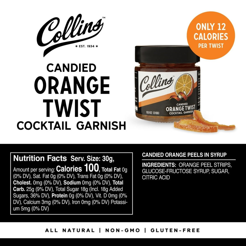 
                      
                        Collins Candied Orange Twist in Syrup, 10.9 oz - lily & onyx
                      
                    