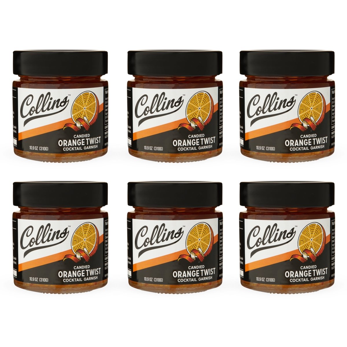 Collins Candied Orange Twist in Syrup, 10.9 oz - Set of 6 - lily & onyx