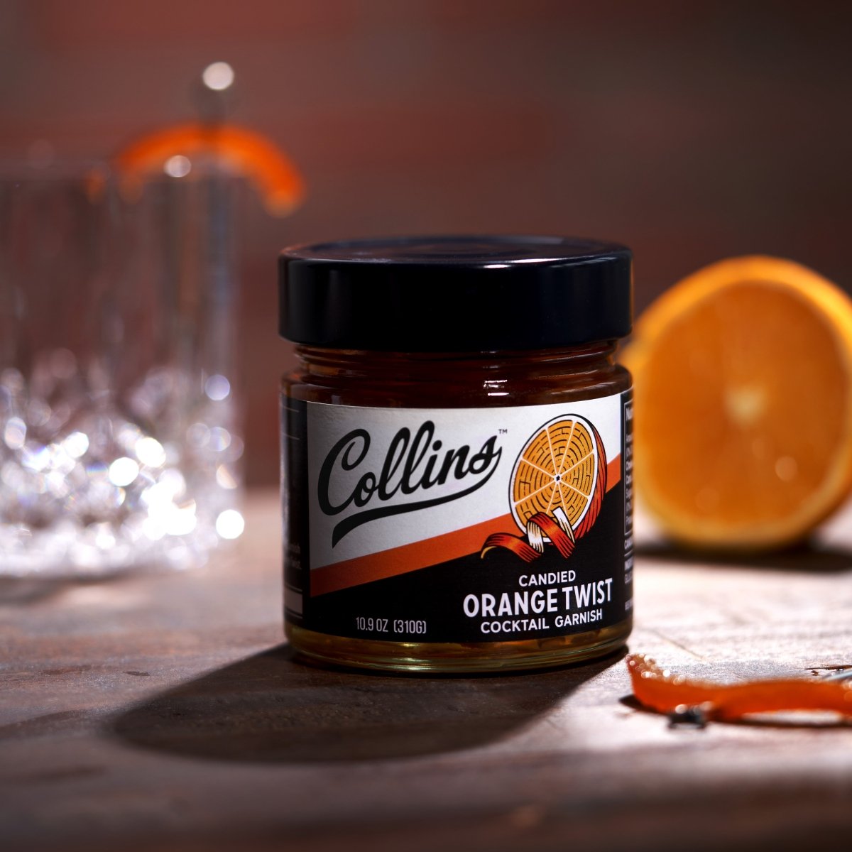 Collins Candied Orange Twist in Syrup, 10.9 oz - Set of 6 - lily & onyx