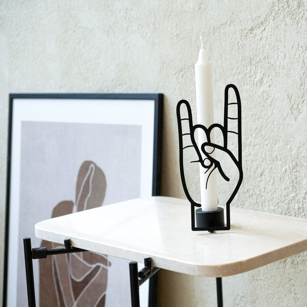 
                      
                        54Celsius CandleHand Taper Candle Holder - You Rock - lily & onyx
                      
                    