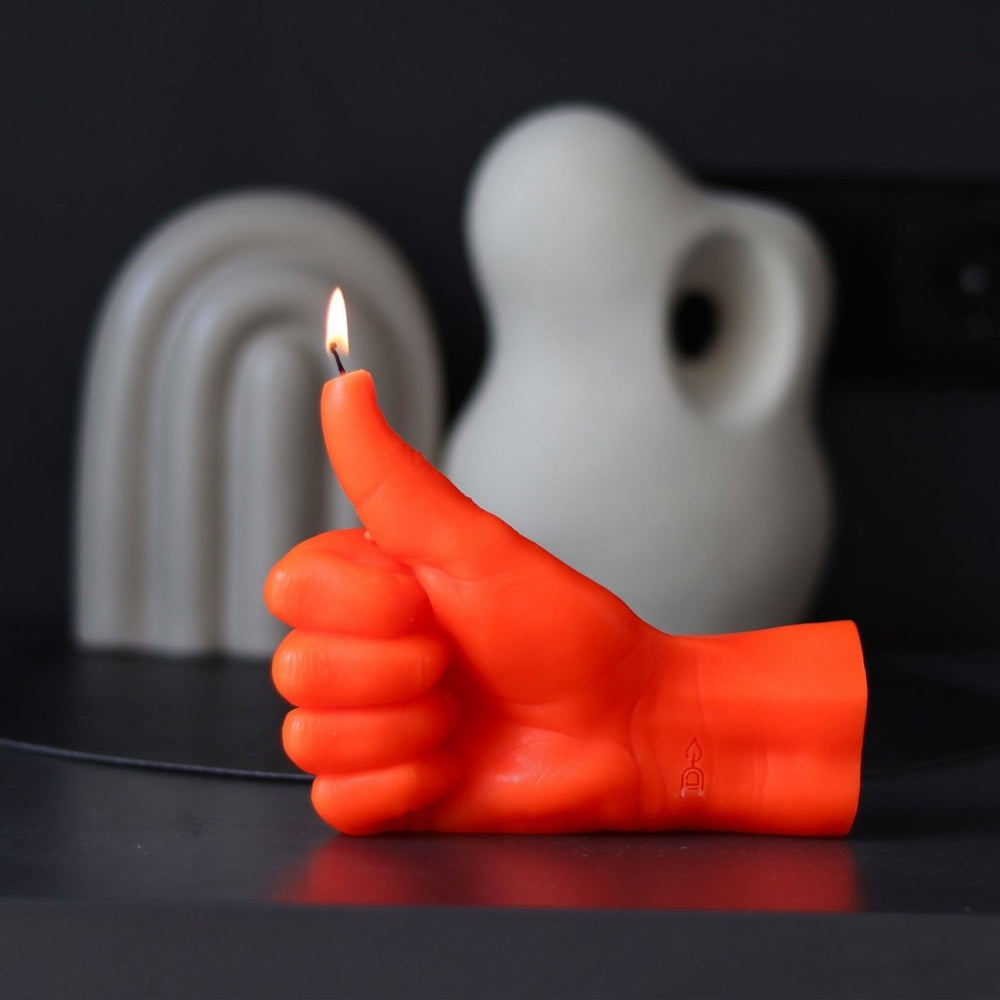 54Celsius CandleHand "Thumbs Up" Neon Orange - lily & onyx