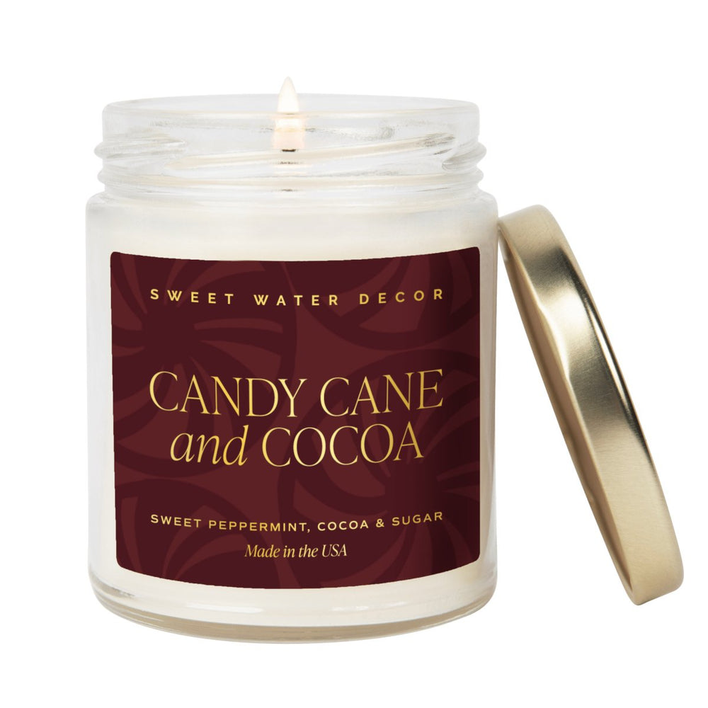 
                      
                        Sweet Water Decor Candy Cane and Cocoa Soy Candle - Clear Jar - 9 oz - lily & onyx
                      
                    