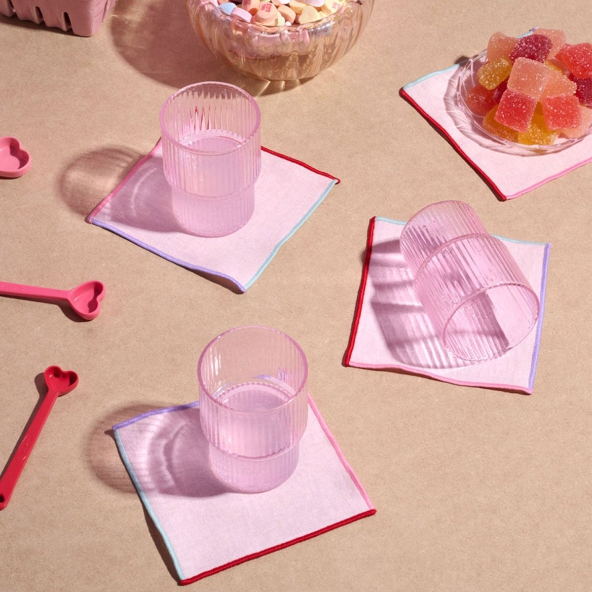 ATELIER SAUCIER Candy Crush Linen Cocktail Napkins | Set of 4 - lily & onyx
