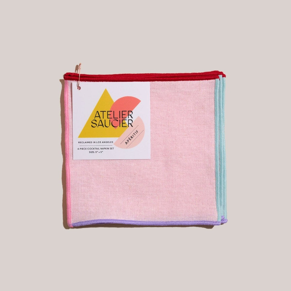 
                      
                        ATELIER SAUCIER Candy Crush Linen Cocktail Napkins | Set of 4 - lily & onyx
                      
                    