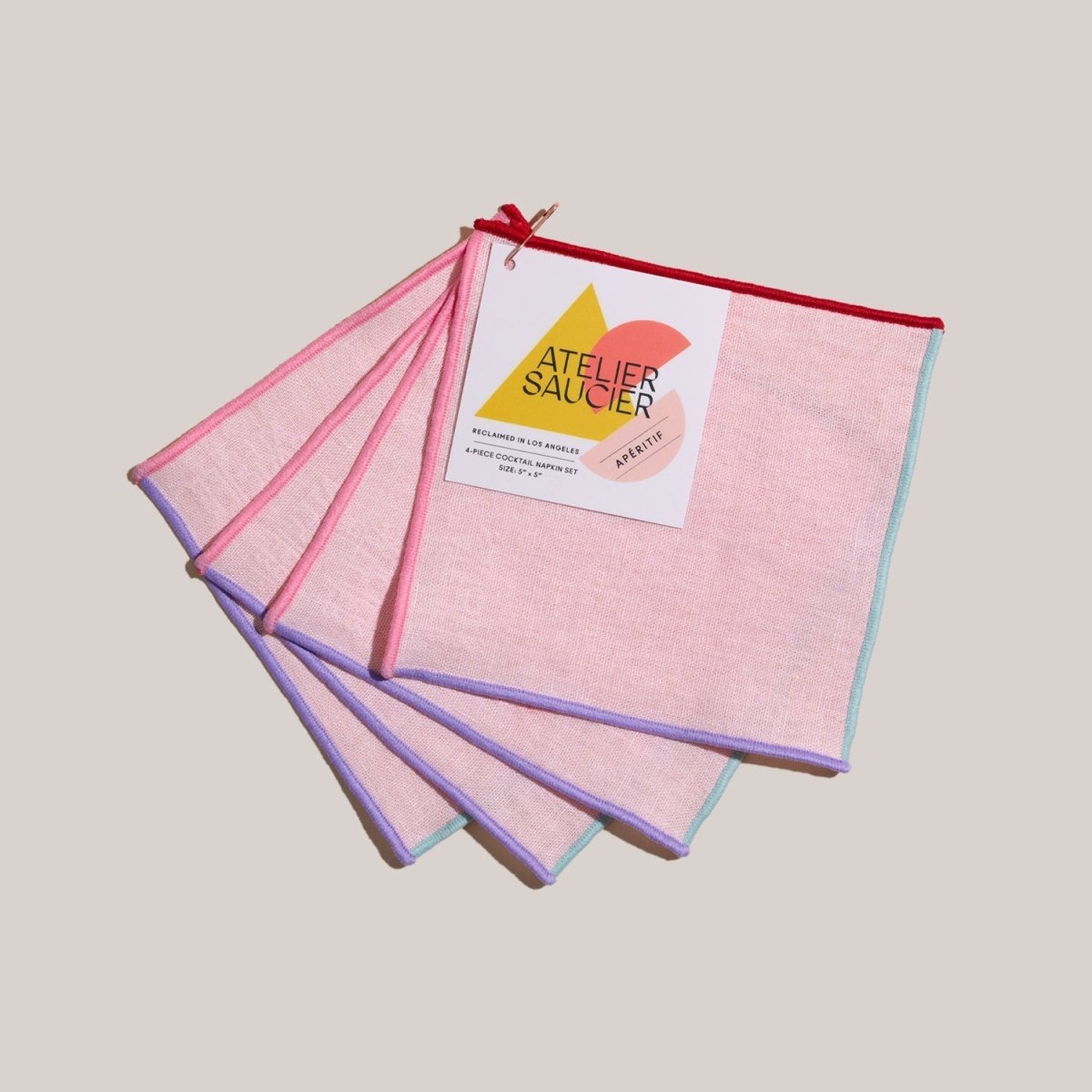 ATELIER SAUCIER Candy Crush Linen Cocktail Napkins | Set of 4 - lily & onyx