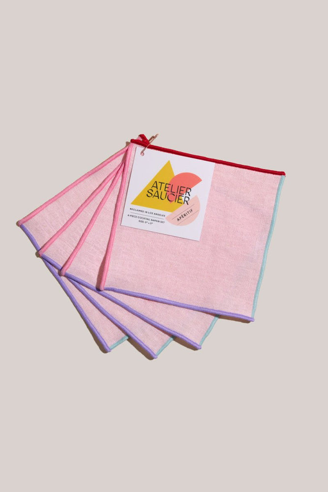 
                      
                        ATELIER SAUCIER Candy Crush Linen Cocktail Napkins | Set of 4 - lily & onyx
                      
                    