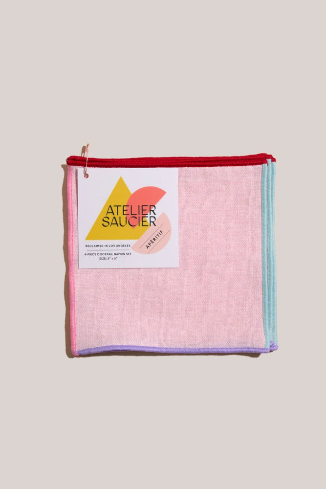 ATELIER SAUCIER Candy Crush Linen Cocktail Napkins | Set of 4 - lily & onyx