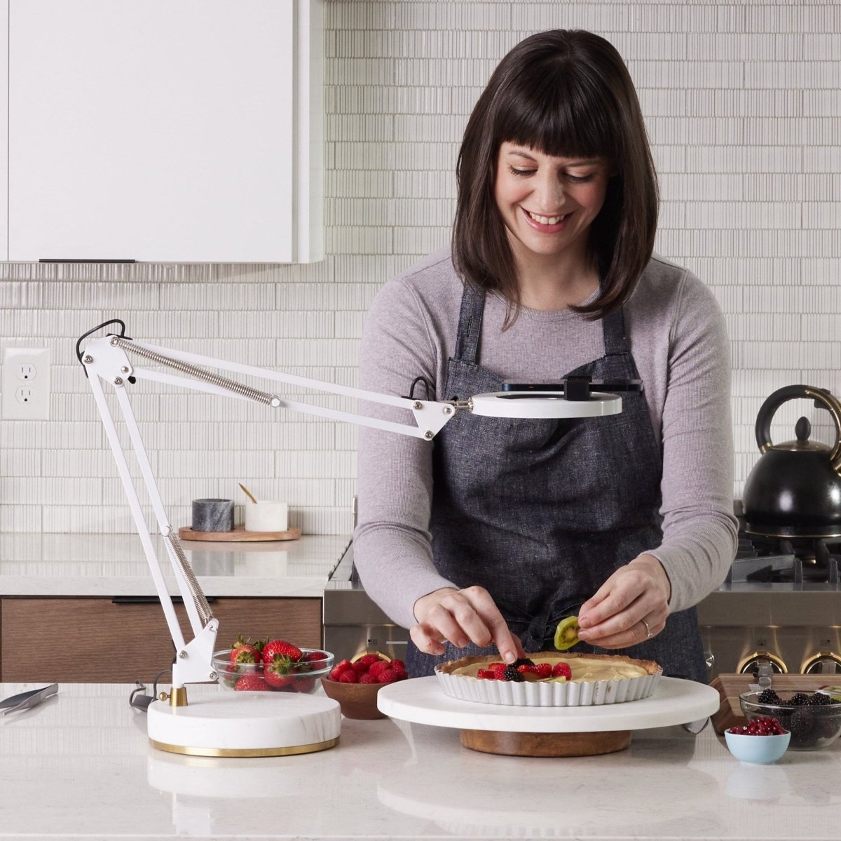 CANVAS Canvas Lamp with Weighted Marble Base