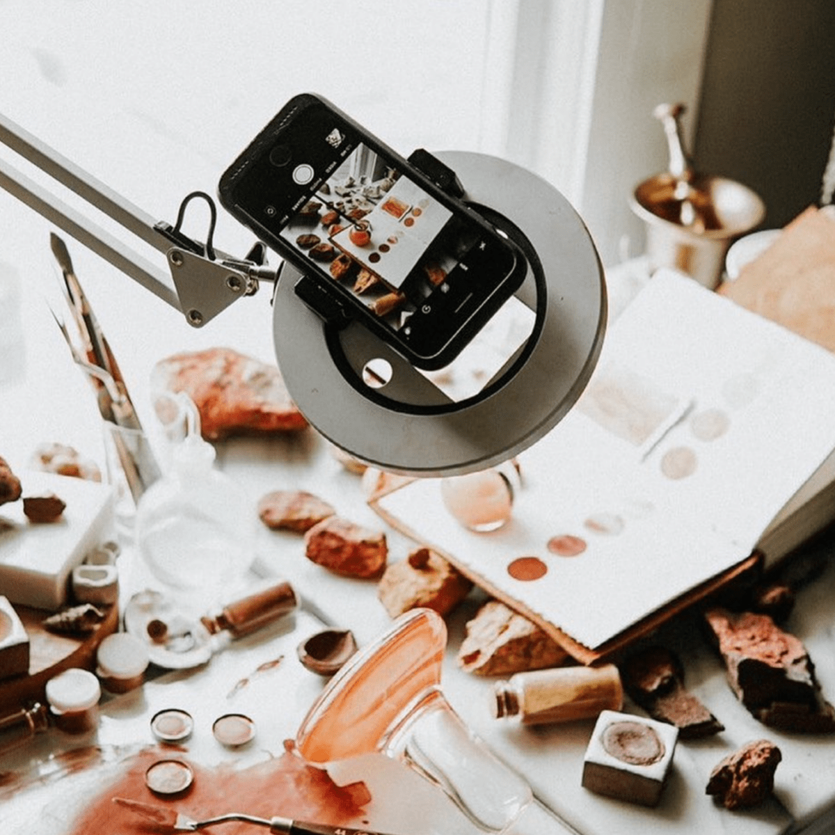 CANVAS White Canvas Lamp with Desk Clamp