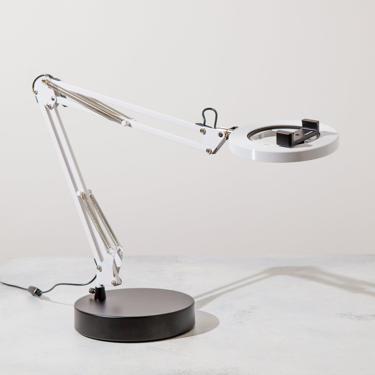 CANVAS White Canvas Lamp with Matte Metal Base