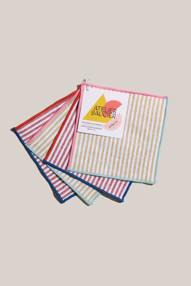 
                      
                        ATELIER SAUCIER Carnival Stripe Cocktail Napkins | Set of 4 - lily & onyx
                      
                    