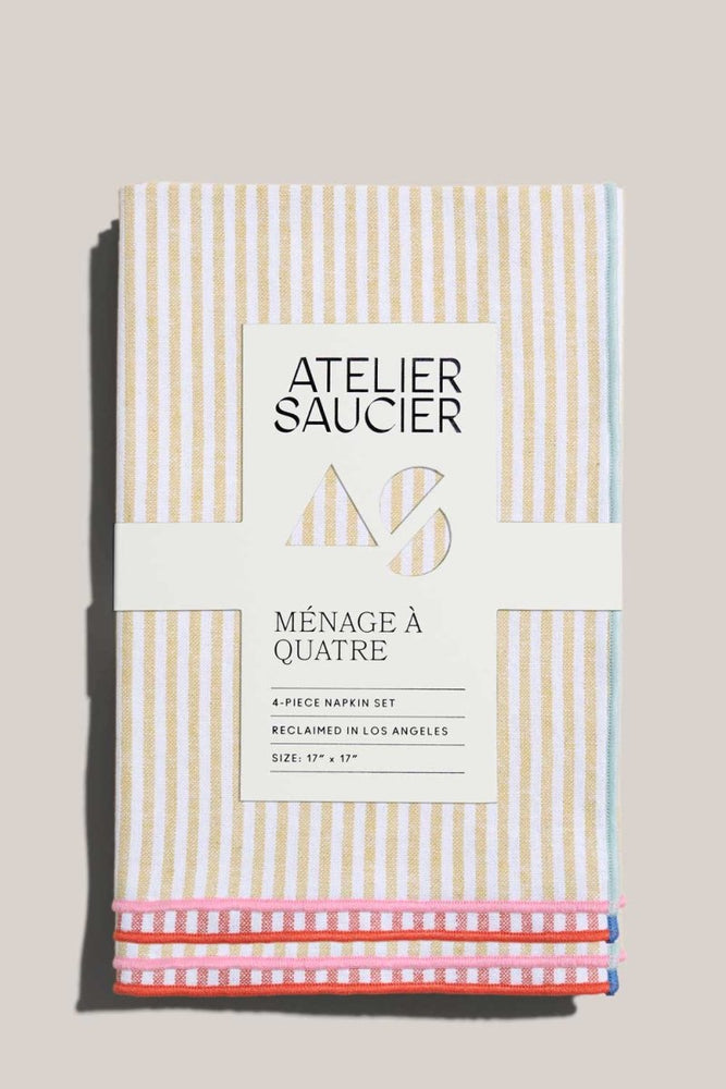 
                      
                        ATELIER SAUCIER Carnival Stripe Napkins | Set of 4 - lily & onyx
                      
                    