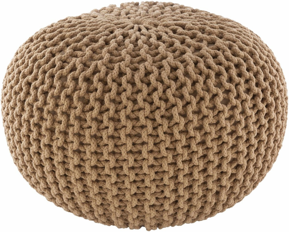 Boutique Rugs Carr Beige Knitted Cotton Pouf - lily & onyx