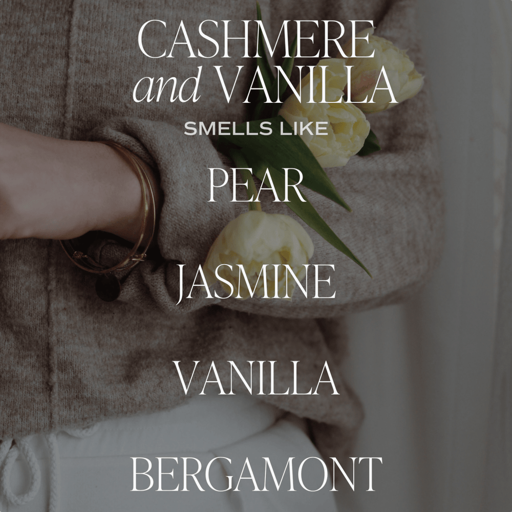 Sweet Water Decor Cashmere and Vanilla Soy Candle - Clear Jar - 9 oz - lily & onyx