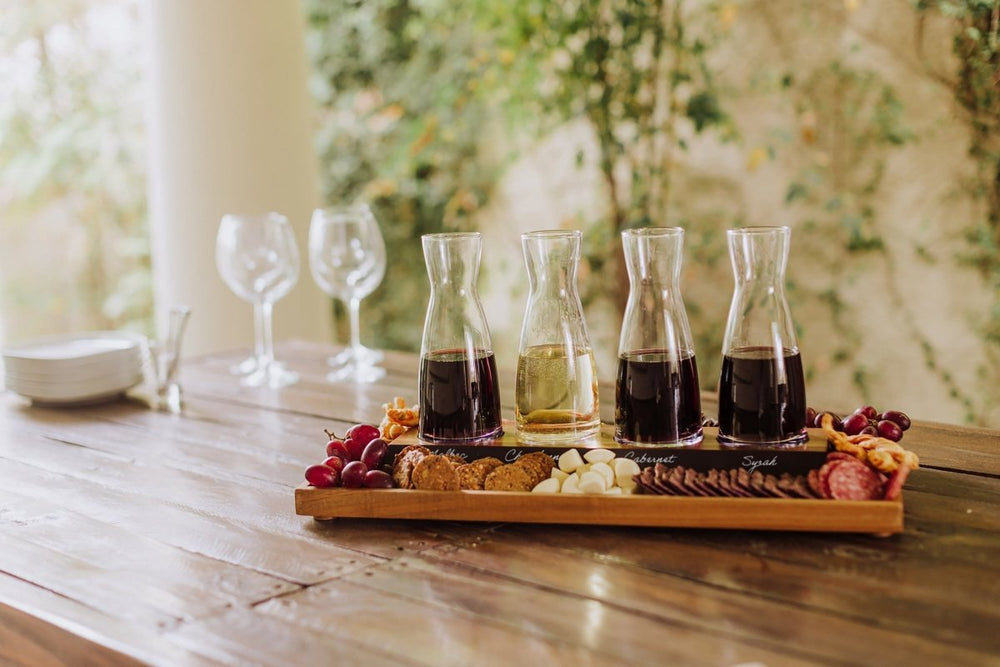 
                      
                        Picnic Time Family of Brands Cava Wine Tasting Kit with 4 Glass Carafes - lily & onyx
                      
                    