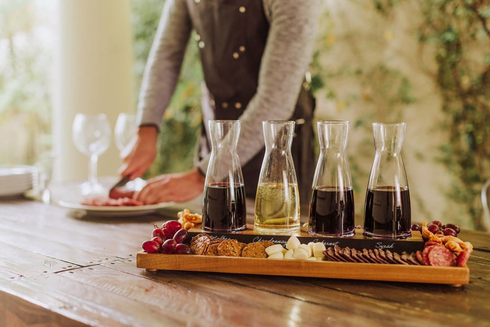 
                      
                        Picnic Time Family of Brands Cava Wine Tasting Kit with 4 Glass Carafes - lily & onyx
                      
                    