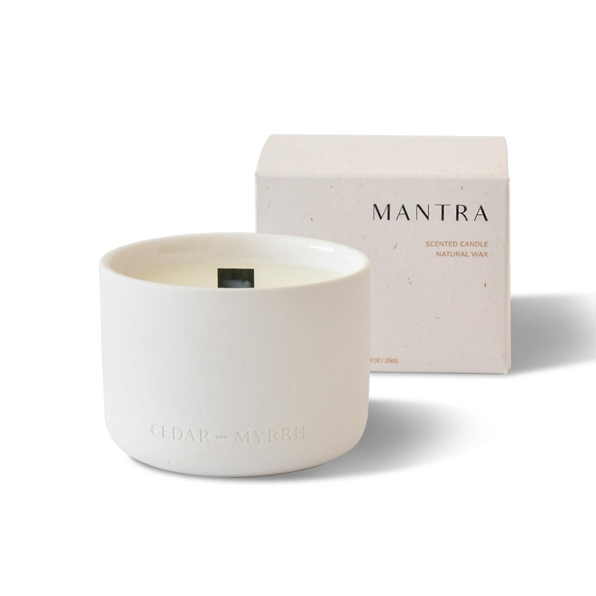 CEDAR AND MYRRH Mantra Wellness Candle